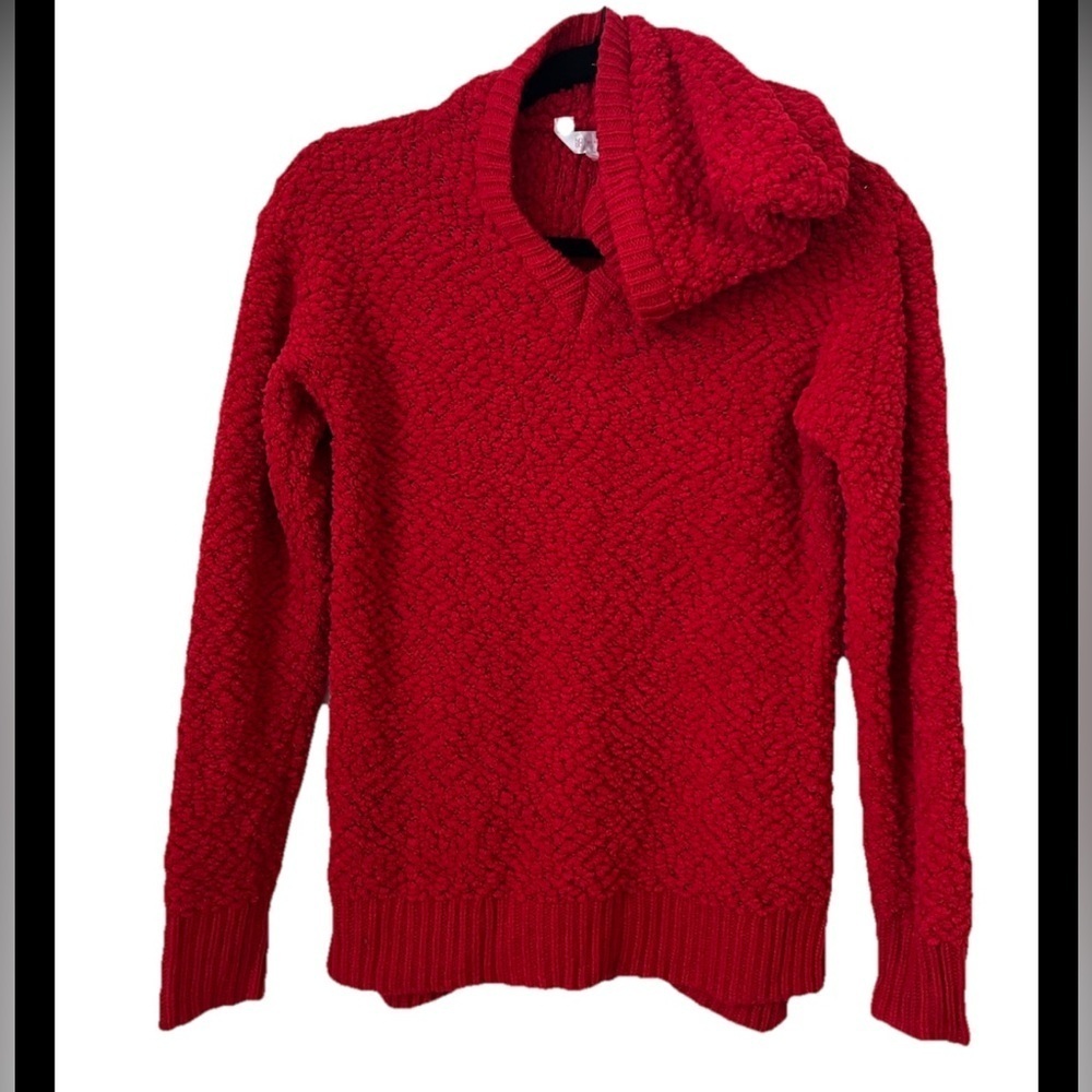 NO Boundaries Women Medium SOFT knit RED sweater (0548)